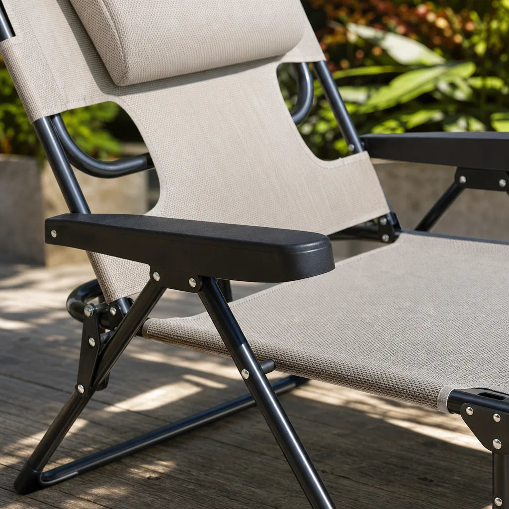 Chaise longue pliante réglable extérieure | SOLYRA