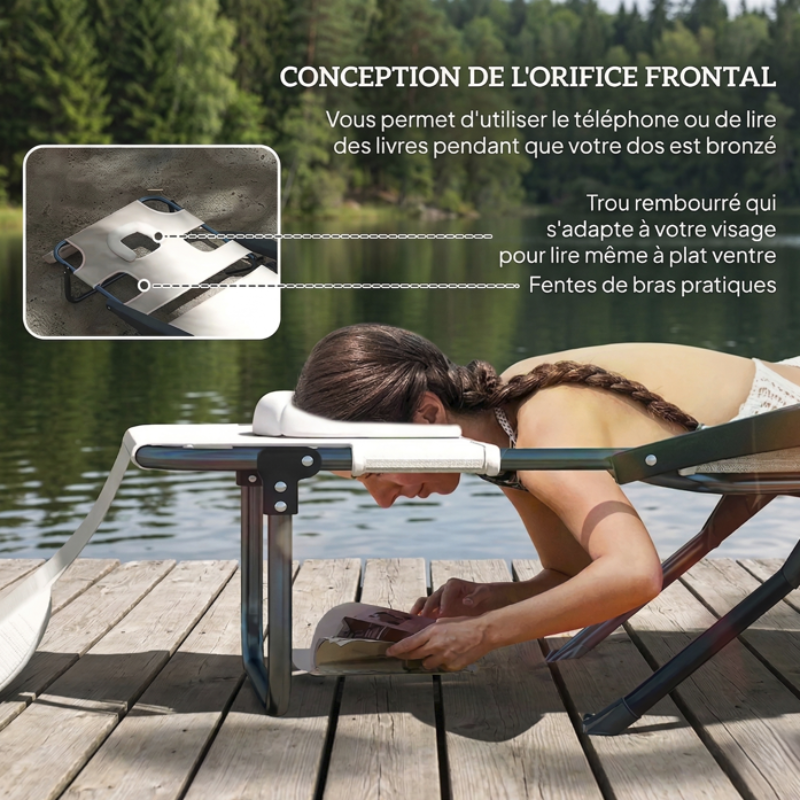 Chaise longue pliante réglable extérieure | SOLYRA