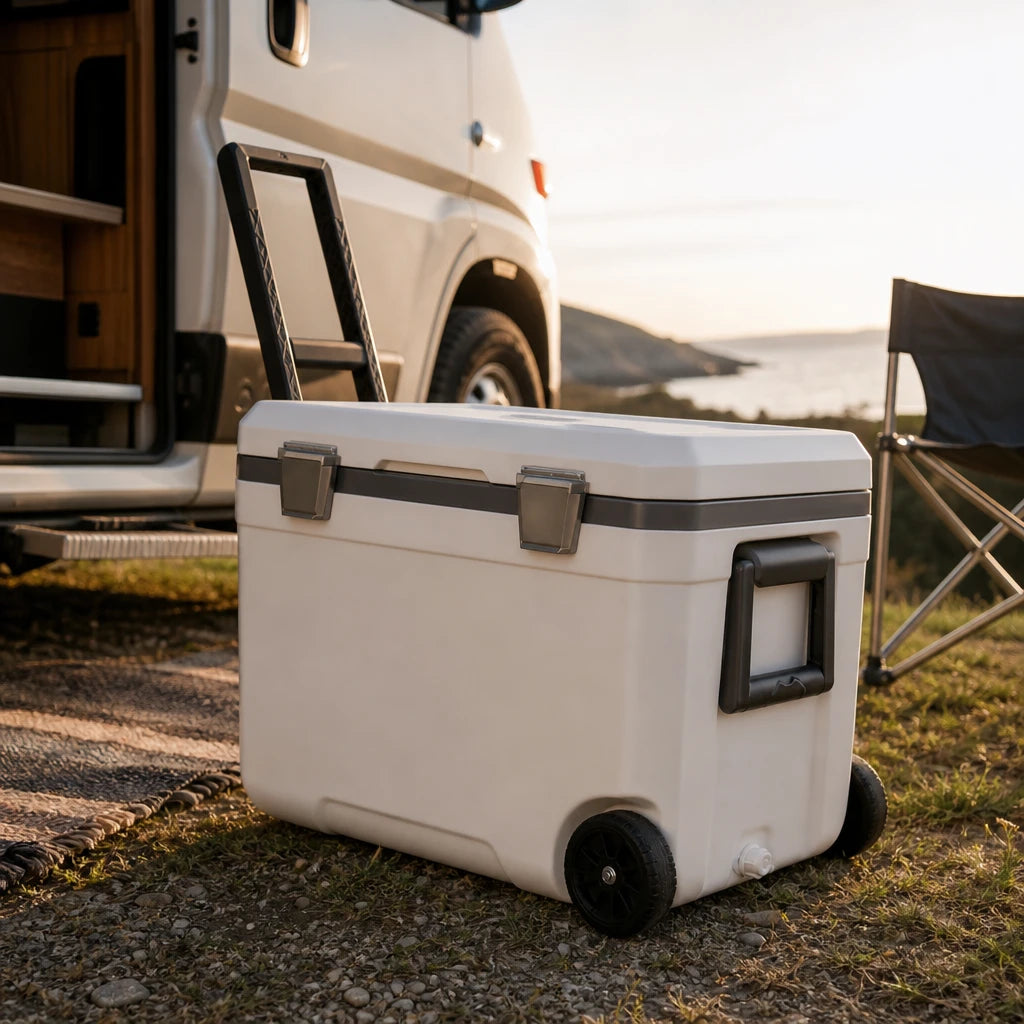 Glacière isotherme 43L sur roulettes avec conservation du froid 60H | FROSTRAK
