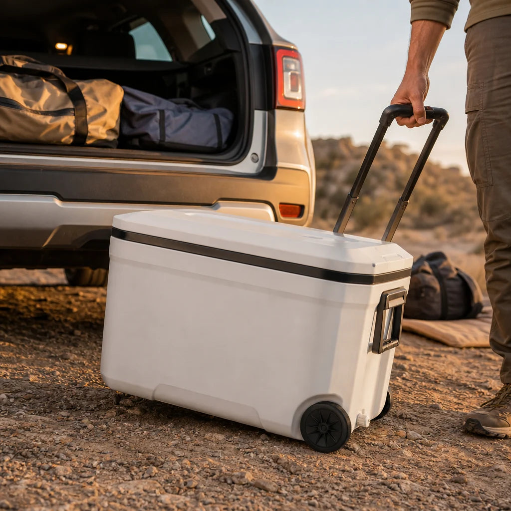 Glacière isotherme 43L sur roulettes avec conservation du froid 60H | FROSTRAK