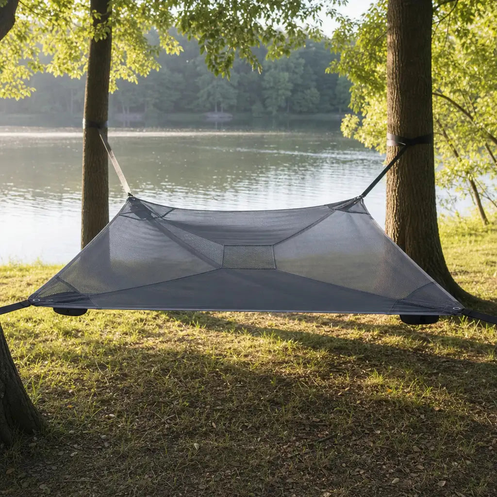 Hamac de camping 4 points anti-retournement avec structure stabilisée | QUADNEST