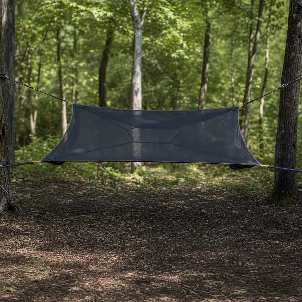 Hamac de camping 4 points anti-retournement avec structure stabilisée | QUADNEST