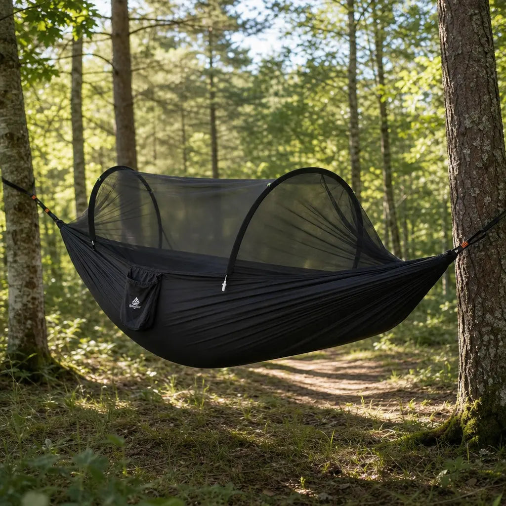 Hamac de camping avec moustiquaire intégrée 2 en 1 en nylon parachute | SKYNEST