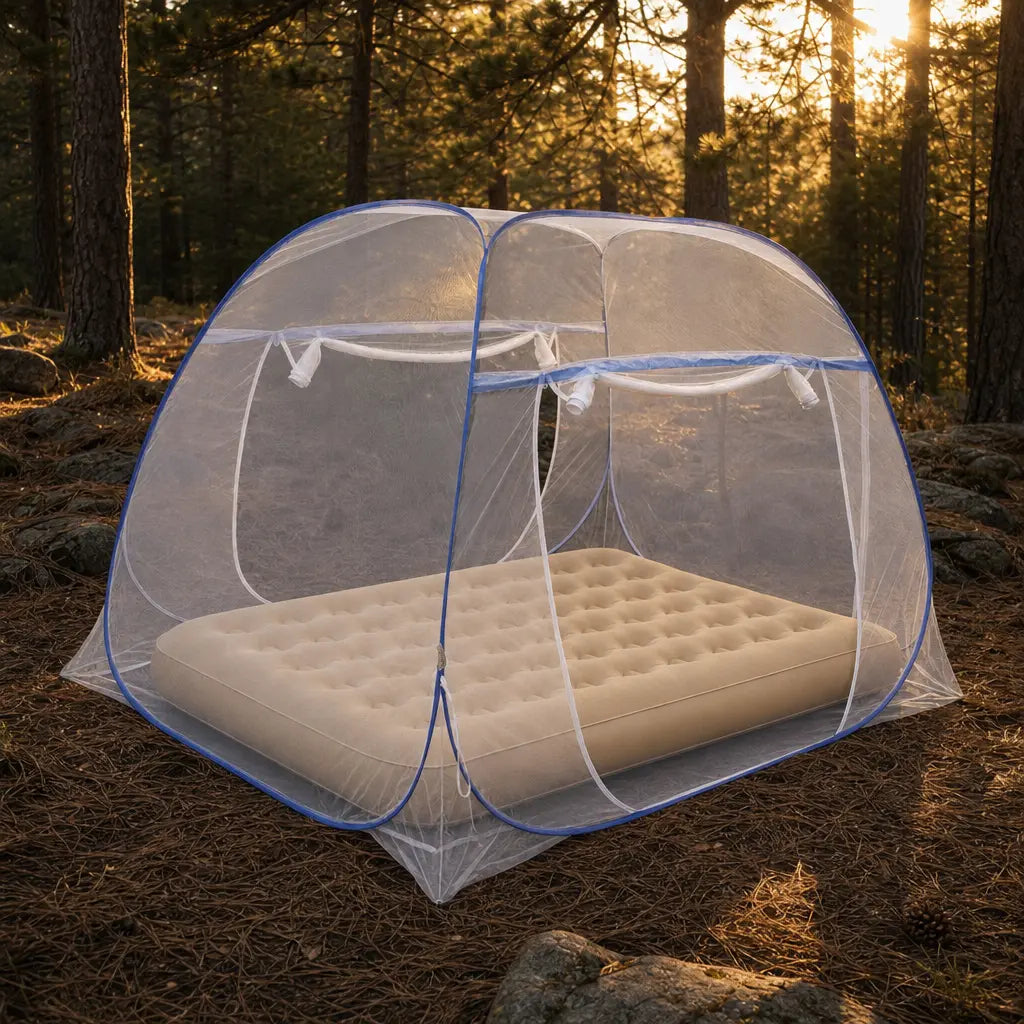 Moustiquaire de lit de camping double avec fermeture zippée | NORDEN