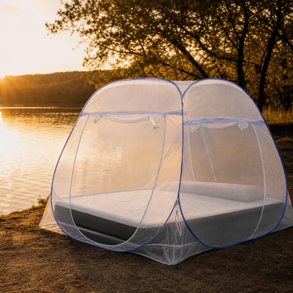 Moustiquaire de lit de camping double avec fermeture zippée | NORDEN