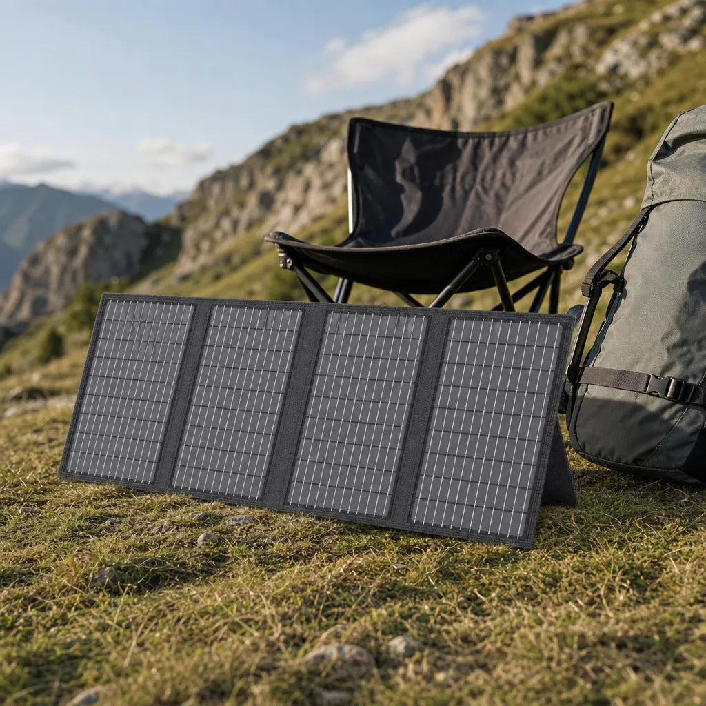 Panneau solaire portable pliable USB-C pour camping et recharge autonome | SOLTREK