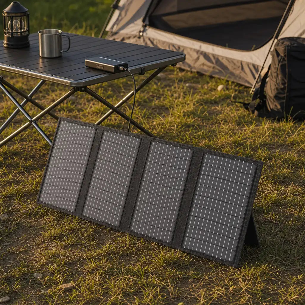 Panneau solaire portable pliable USB-C pour camping et recharge autonome | SOLTREK