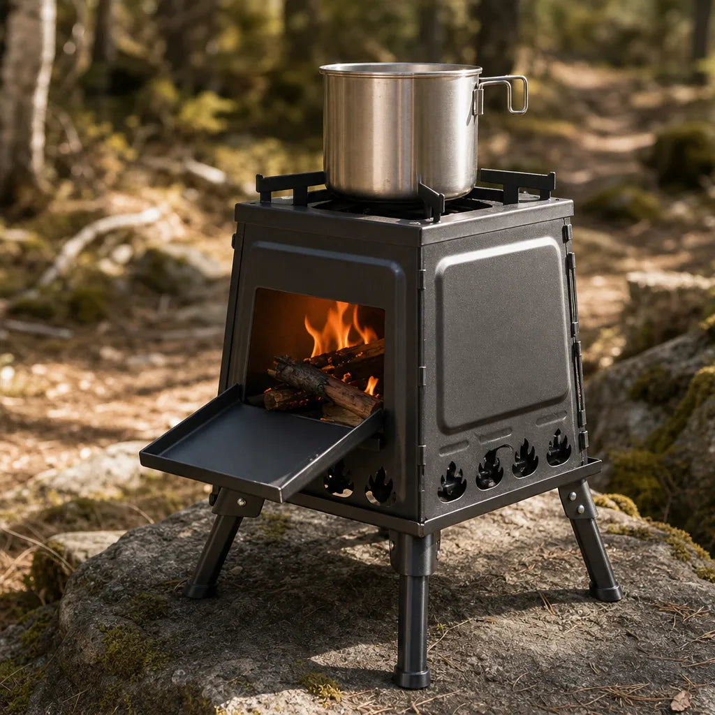 Poêle à bois portable pliable pour camping et bivouac | FYRAN
