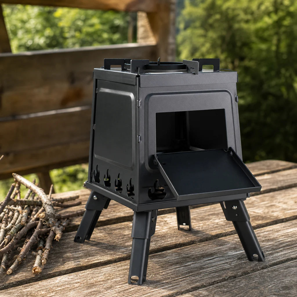 Poêle à bois portable pliable pour camping et bivouac | FYRAN
