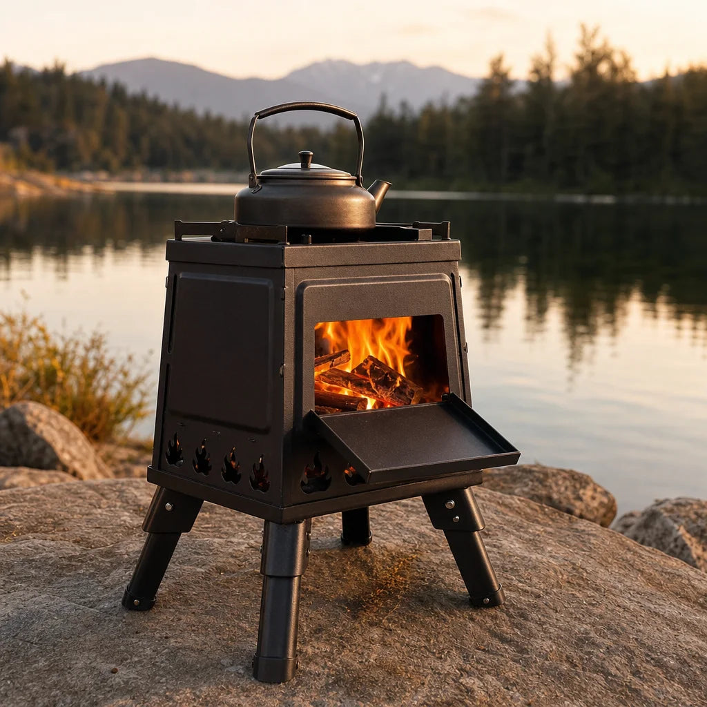 Poêle à bois portable pliable pour camping et bivouac | FYRAN