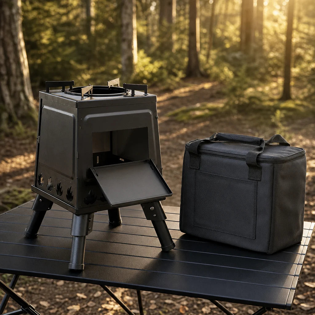 Poêle à bois portable pliable pour camping et bivouac | FYRAN