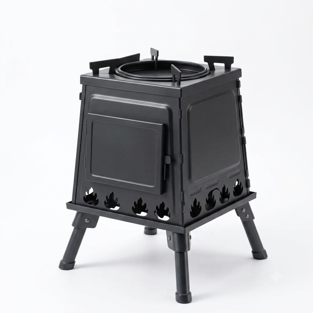 Poêle à bois portable pliable pour camping et bivouac | FYRAN