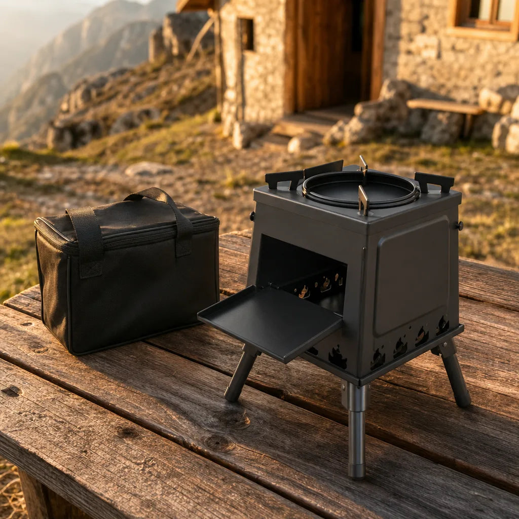 Poêle à bois portable pliable pour camping et bivouac | FYRAN