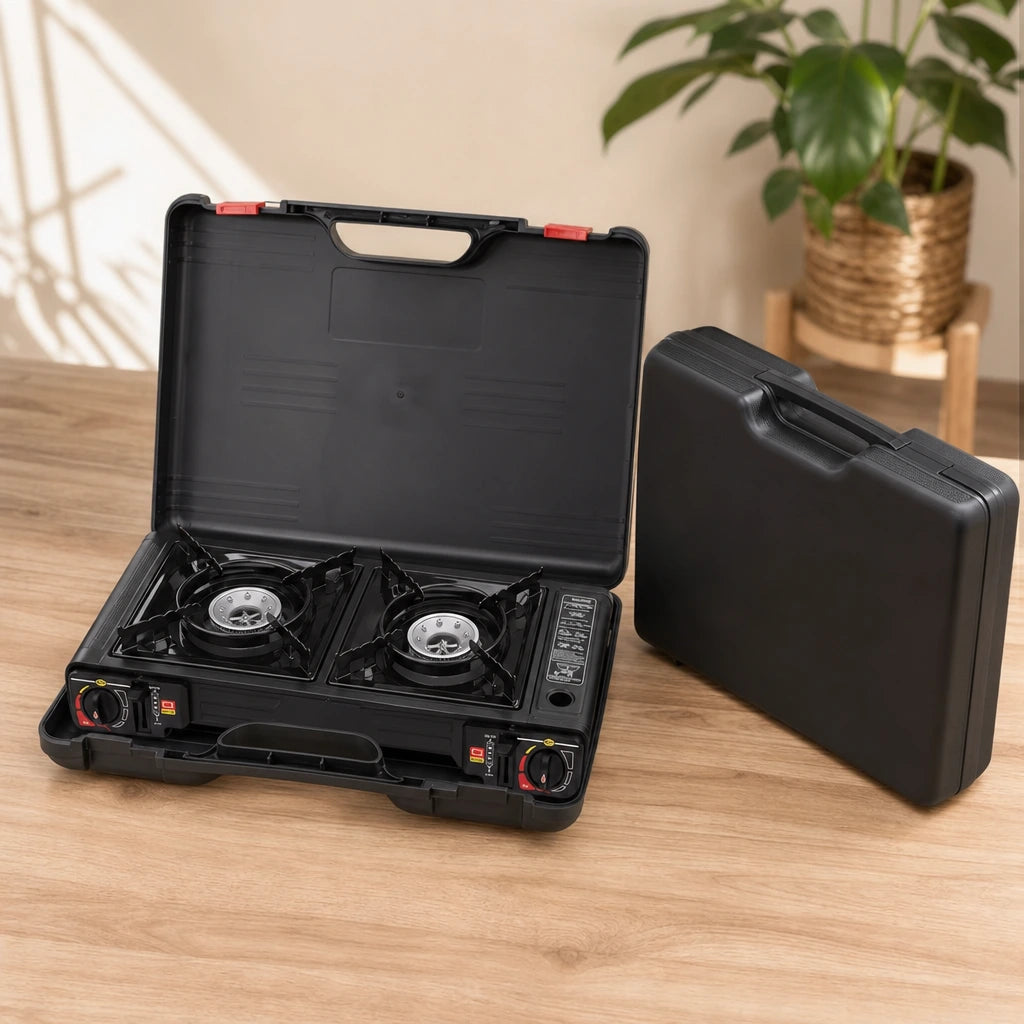 Réchaud à gaz portable double brûleur 2,5 kW avec allumage automatique | FLAMVIK