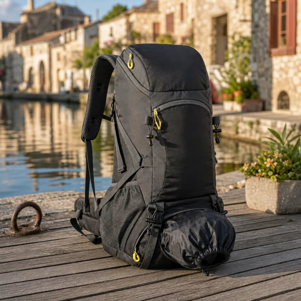 Sac à dos de randonnée 50L avec housse de pluie et dos respirant | VALTOR