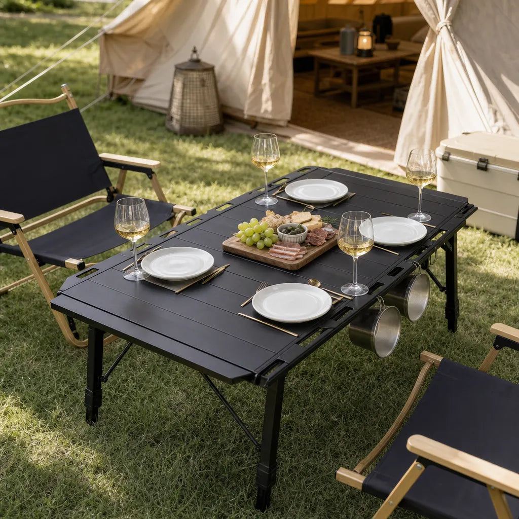 Table de camping IGT modulaire 5 unités extensible aluminium | NORDVAK