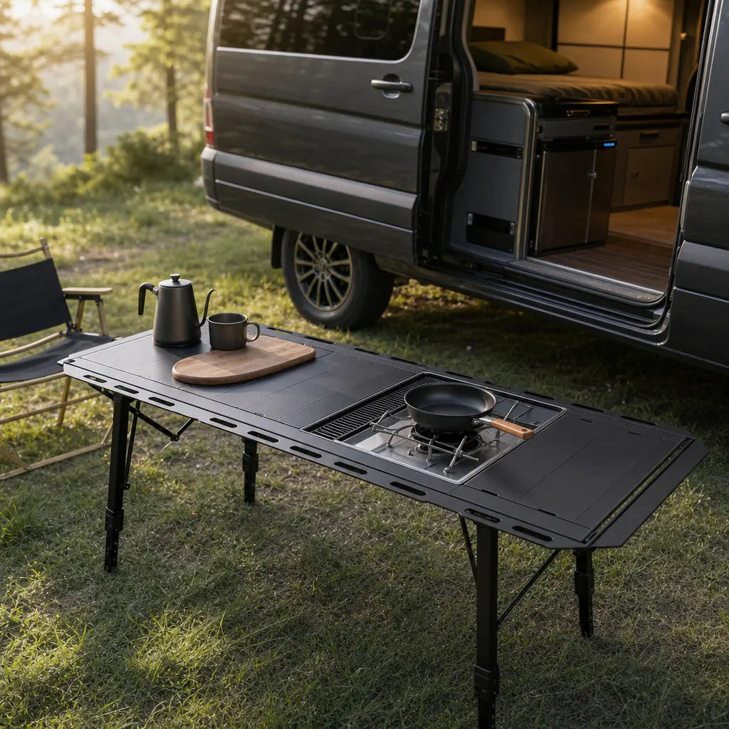 Table de camping IGT modulaire 5 unités extensible aluminium | NORDVAK