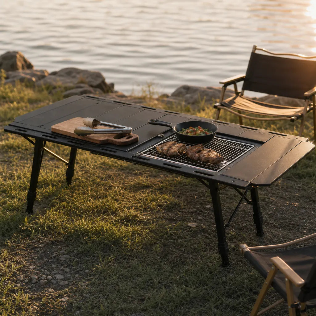 Table de camping IGT modulaire 5 unités extensible aluminium | NORDVAK