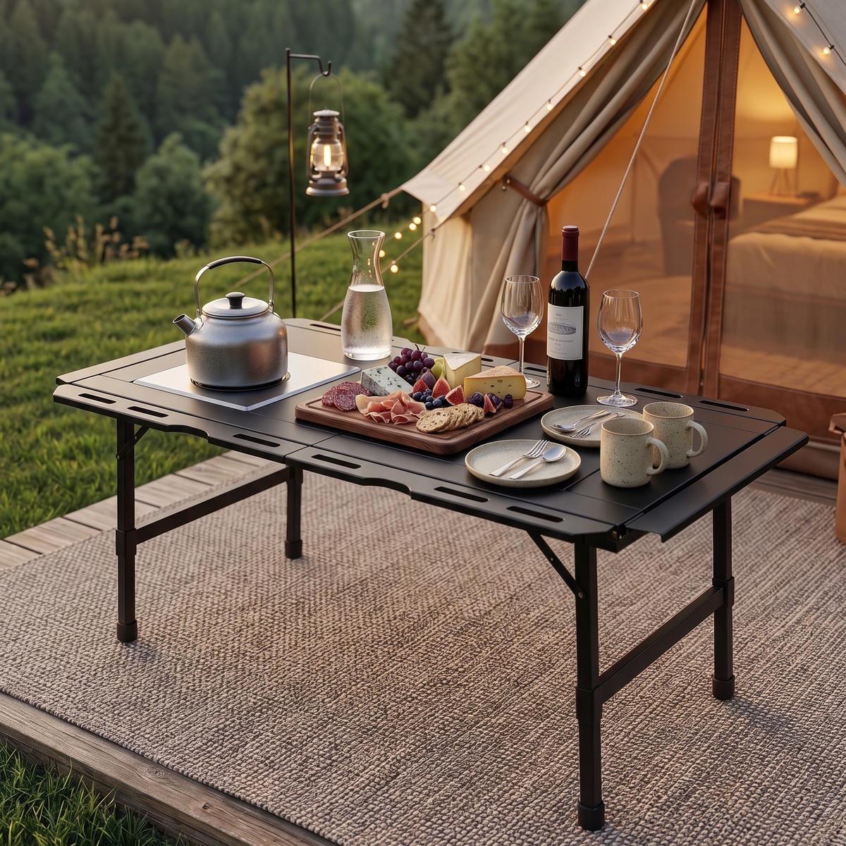 Table de camping IGT modulaire 5 unités extensible aluminium | NORDVAK