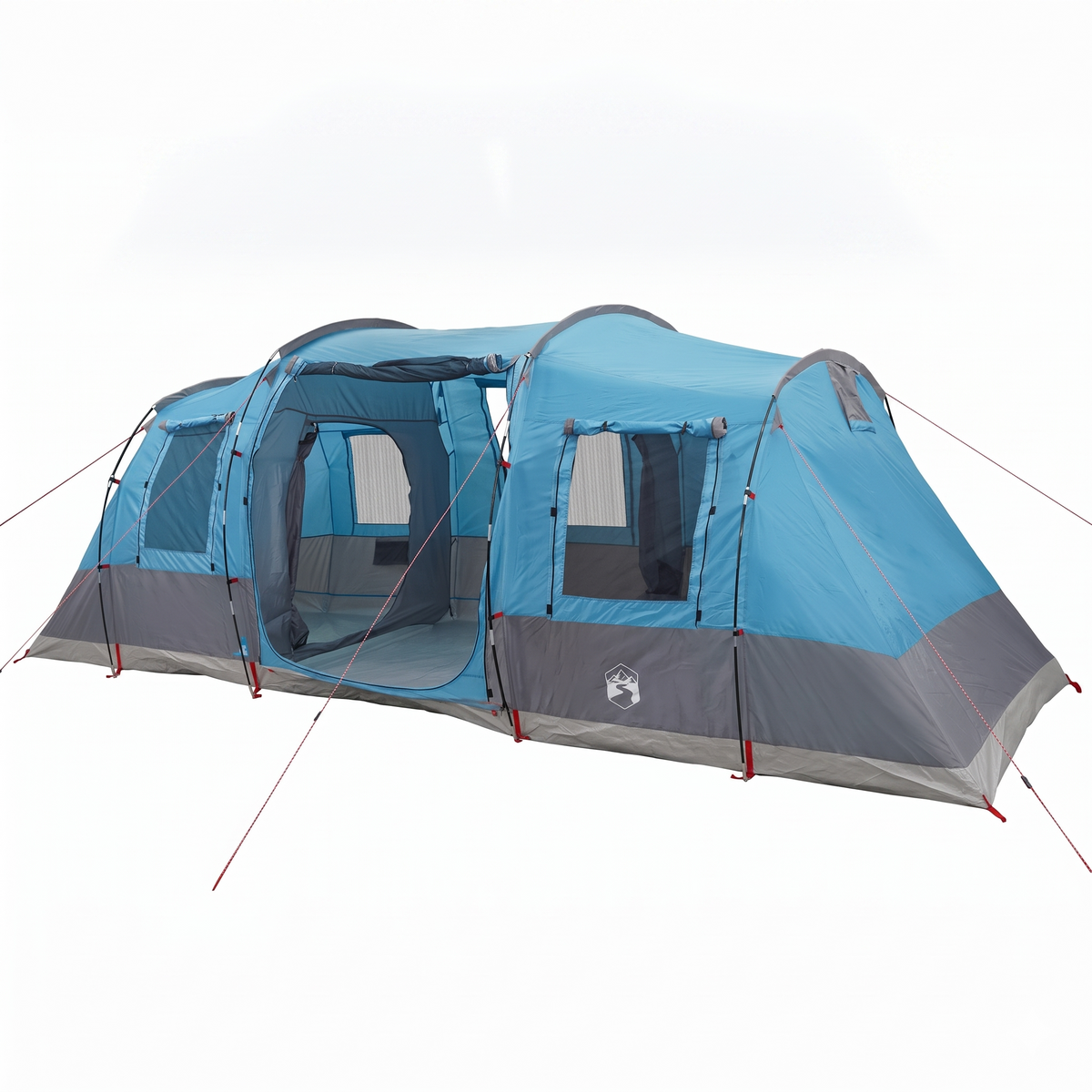 Tente familiale tunnel 6 places imperméable avec 2 chambres séparées bleu océan | NORDHAVEN