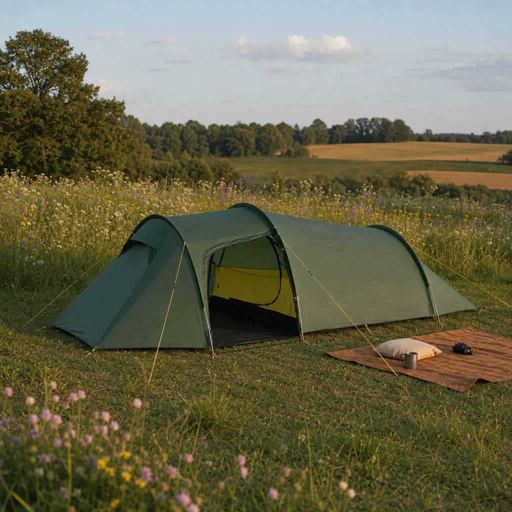 Tente tunnel 4 saisons tissu 20D silicone avec abside 3 personnes | NORDVIK